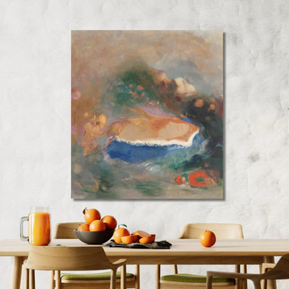 Ofelia Con Il Velo Blu Nell'Acqua Odilon Redon ord49 quadro stampato su tela