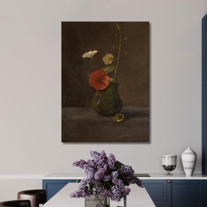 Natura Morta Di Fiori In Una Brocca Verde Odilon Redon ord66 quadro stampato su tela