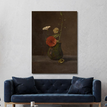 Natura Morta Di Fiori In Una Brocca Verde Odilon Redon ord66 quadro stampato su tela