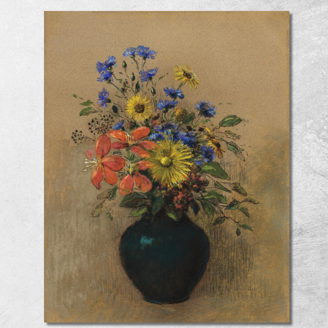 Fiori Di Campo Odilon Redon ord94 quadro stampato su tela