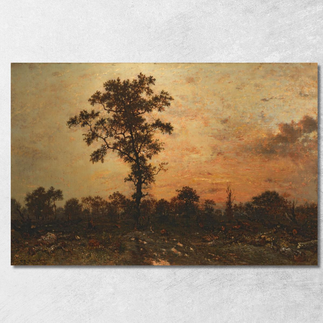 Tramonto Al Margine Della Foresta Théodore Rousseau trs11 quadro stampato su tela Tramonto Al Margine Della Foresta Théodore Rousseau trs11 quadro stampato su tela
