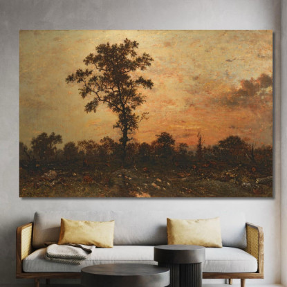 Tramonto Al Margine Della Foresta Théodore Rousseau trs11 quadro stampato su tela