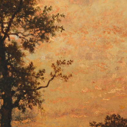 Tramonto Al Margine Della Foresta Théodore Rousseau trs11 quadro stampato su tela