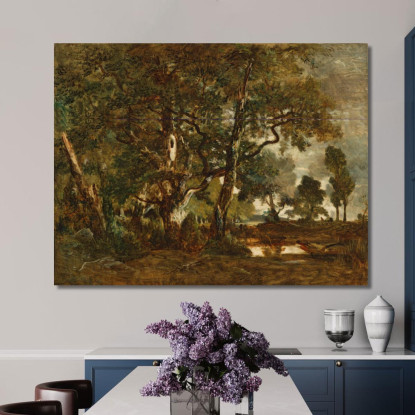 Foresta Di Fontainebleau Gruppo Di Alberi Ad Alto Fusto Che Domina La Pianura Di Clair-Bois Ai Margini Di Ba Théodore Rousseau