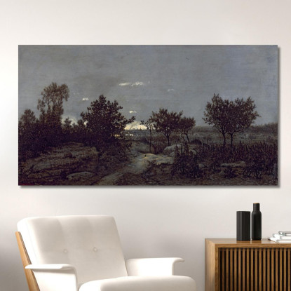 La Campagna Dell'Alba Théodore Rousseau trs13 quadro stampato su tela