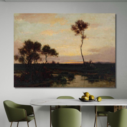 Paesaggio Del Lago Théodore Rousseau trs15 quadro stampato su tela