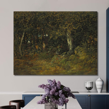 La Quercia Rocciosa Théodore Rousseau trs24 quadro stampato su tela