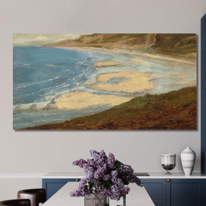 Spiaggia Vicino A Mont-Saint-Michel Théodore Rousseau trs30 quadro stampato su tela