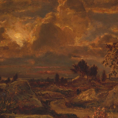 Tramonto Vicino Ad Arbonne Théodore Rousseau trs34 quadro stampato su tela