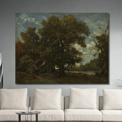 La Quercia Théodore Rousseau trs40 quadro stampato su tela