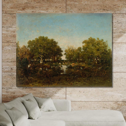 La Memoria Della Piscina Della Foresta Di Chambord Théodore Rousseau trs42 quadro stampato su tela