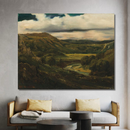 Valle E Montagne Dell'Alvernia Théodore Rousseau trs46 quadro stampato su tela