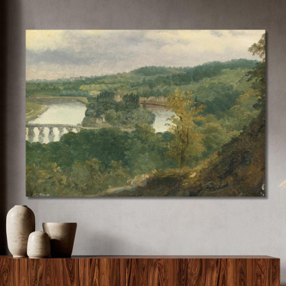 Vista Di Billancourt E Bas Meudon Théodore Rousseau trs50 quadro stampato su tela