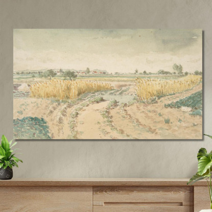 Campi Di Grano Théodore Rousseau trs52 quadro stampato su tela