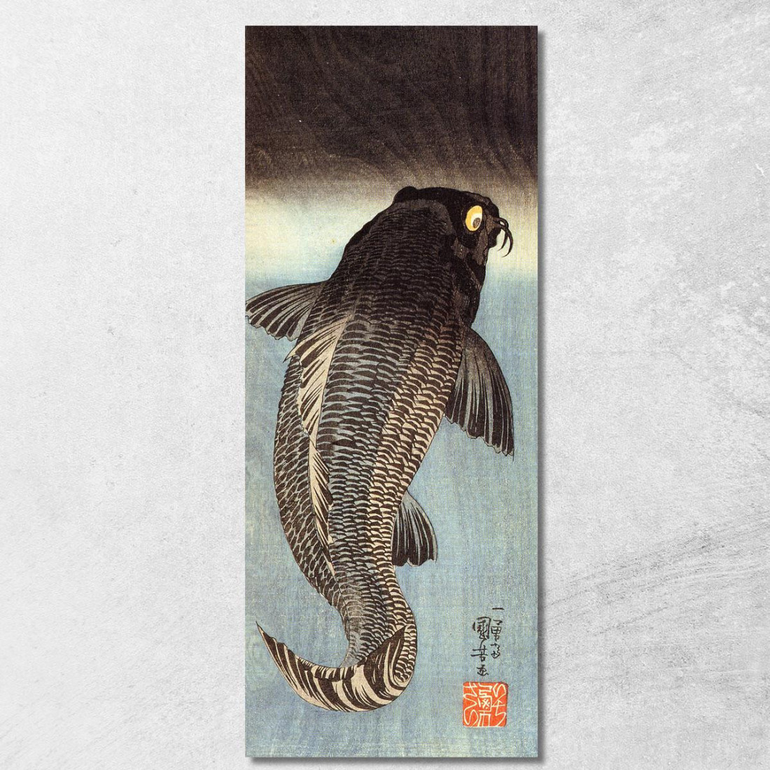 Carpa Nera Utagawa Kuniyoshi ukn4 quadro stampato su tela Carpa Nera Utagawa Kuniyoshi ukn4 quadro stampato su tela