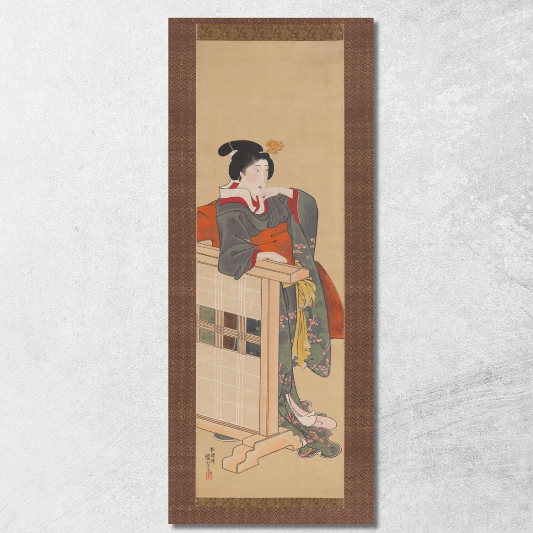 Dama Di Compagnia Al Castello Di Edo Utagawa Kuniyoshi ukn20 quadro stampato su tela Dama Di Compagnia Al Castello Di Edo Utagawa Kuniyoshi ukn20 quadro stampato su tela
