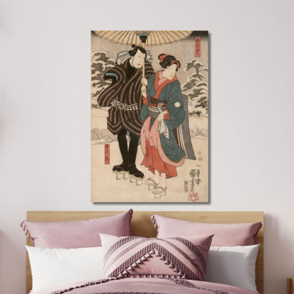 Osayo E Genta Utagawa Kuniyoshi ukn28 quadro stampato su tela