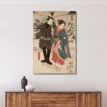 Osayo E Genta Utagawa Kuniyoshi ukn28 quadro stampato su tela