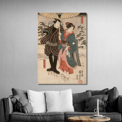 Osayo E Genta Utagawa Kuniyoshi ukn28 quadro stampato su tela