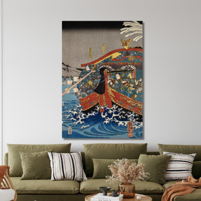 Ritorno Delle Vele 2 Utagawa Kuniyoshi ukn30 quadro stampato su tela