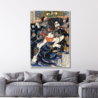 Camion Hakucho Chojun Utagawa Kuniyoshi ukn33 quadro stampato su tela