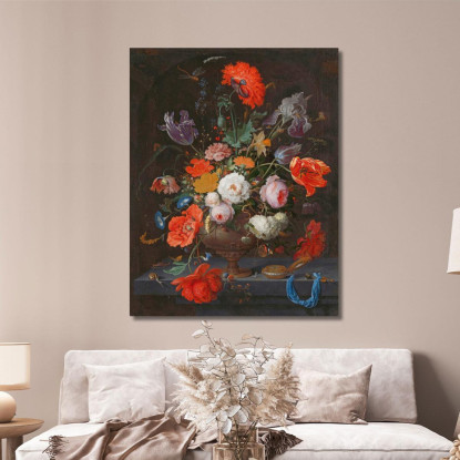 Natura Morta Con Fiori Abraham Mignon amn6 quadro stampato su tela