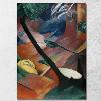 Cervo Nella Foresta Ii Franz Marc fmr10 quadro stampato su tela