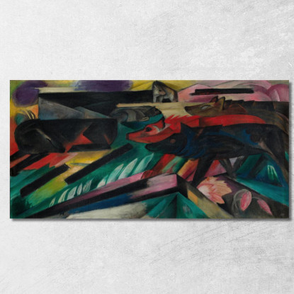 I Lupi Della Guerra Nei Balcani Franz Marc fmr14 quadro stampato su tela