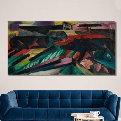 I Lupi Della Guerra Nei Balcani Franz Marc fmr14 quadro stampato su tela