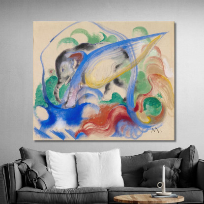 Animale Fatato  Franz Marc fmr19 quadro stampato su tela