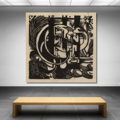 Lucertole 2 Franz Marc fmr32 quadro stampato su tela