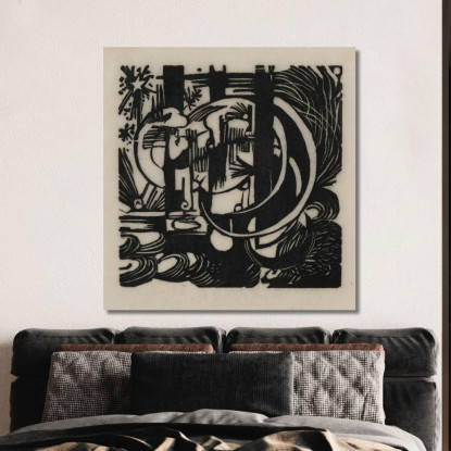 Lucertole Franz Marc fmr33 quadro stampato su tela