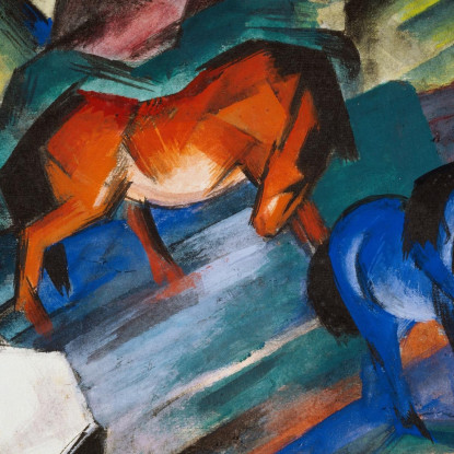 Cavallo Rosso E Blu Franz Marc fmr38 quadro stampato su tela