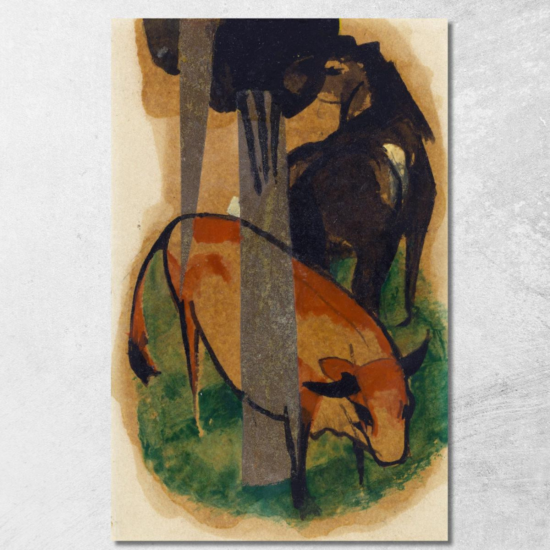 Cavallo Rosso E Bestiame Giallo Cavallo Nero-Marrone E Bestiame Giallo Franz Marc fmr40 quadro stampato su tela Cavallo Rosso E Bestiame Giallo Cavallo Nero-Marrone E Bestiame Giallo Franz Marc fmr40 quadro stampato su tela