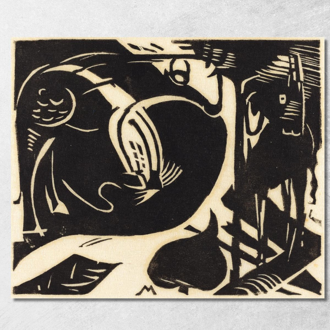 Due Animali Mitici Due Animali Mitici Franz Marc fmr63 quadro stampato su tela Due Animali Mitici Due Animali Mitici Franz Marc fmr63 quadro stampato su tela
