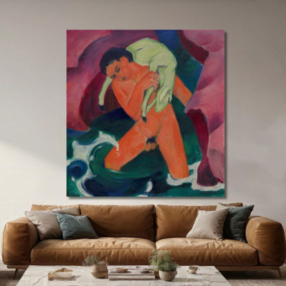 Ragazzo Con Agnello Il Buon Pastore Franz Marc fmr66 quadro stampato su tela