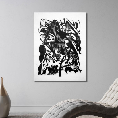 Nascita Dei Lupi Franz Marc fmr73 quadro stampato su tela