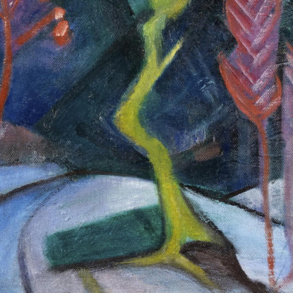 Bisonte In Inverno Bisonte Rosso Franz Marc fmr74 quadro stampato su tela