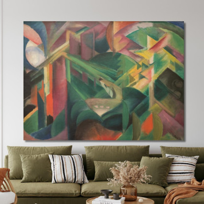 Cervi Nel Giardino Del Monastero Franz Marc fmr77 quadro stampato su tela