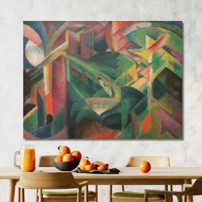 Cervi Nel Giardino Del Monastero Franz Marc fmr77 quadro stampato su tela