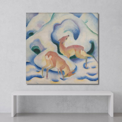 Cervo Nella Neve Ii Franz Marc fmr78 quadro stampato su tela