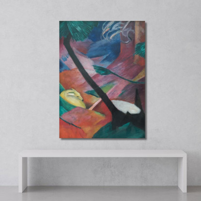 Cervo Nel Bosco Ii Franz Marc fmr79 quadro stampato su tela