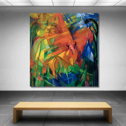 Animali In Un Paesaggio Franz Marc fmr83 quadro stampato su tela