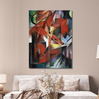 Le Volpi Franz Marc fmr86 quadro stampato su tela