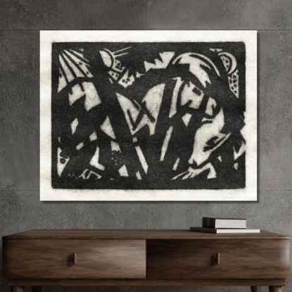 Cavallo Franz Marc fmr91 quadro stampato su tela