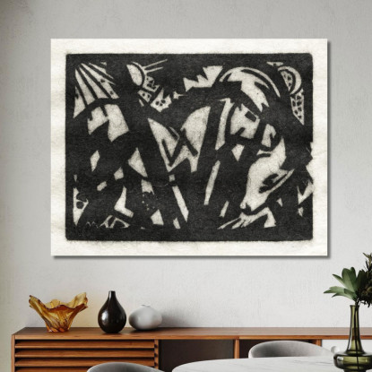 Cavallo Franz Marc fmr91 quadro stampato su tela