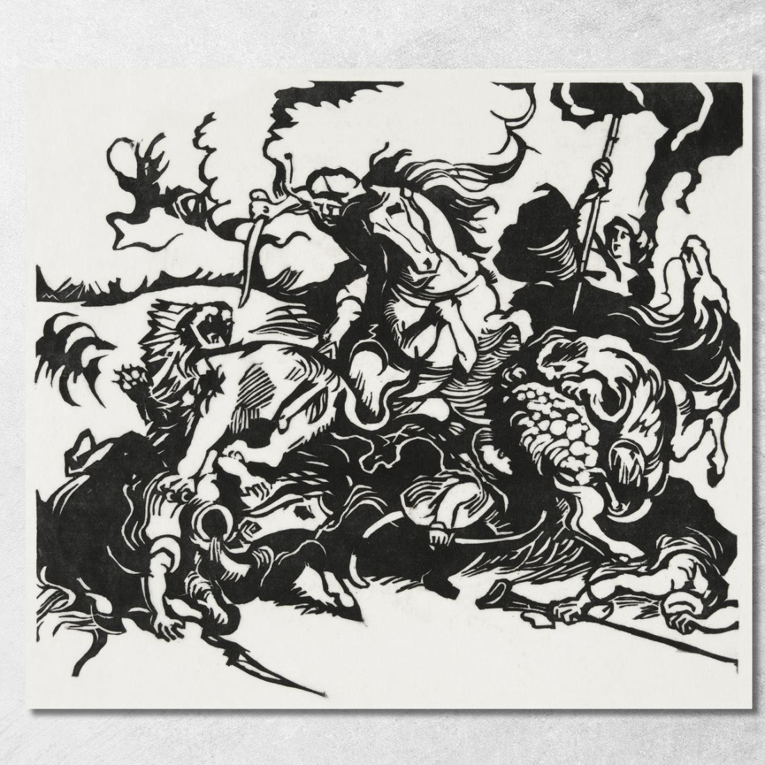 Caccia Al Leone Franz Marc fmr96 quadro stampato su tela Caccia Al Leone Franz Marc fmr96 quadro stampato su tela