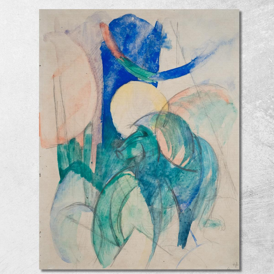 Mandrillo Franz Marc fmr98 quadro stampato su tela Mandrillo Franz Marc fmr98 quadro stampato su tela