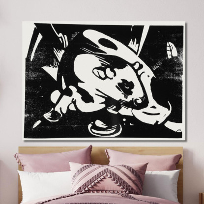 Il Toro Franz Marc fmr107 quadro stampato su tela