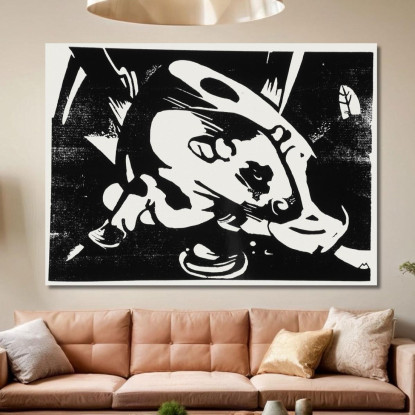 Il Toro Franz Marc fmr107 quadro stampato su tela